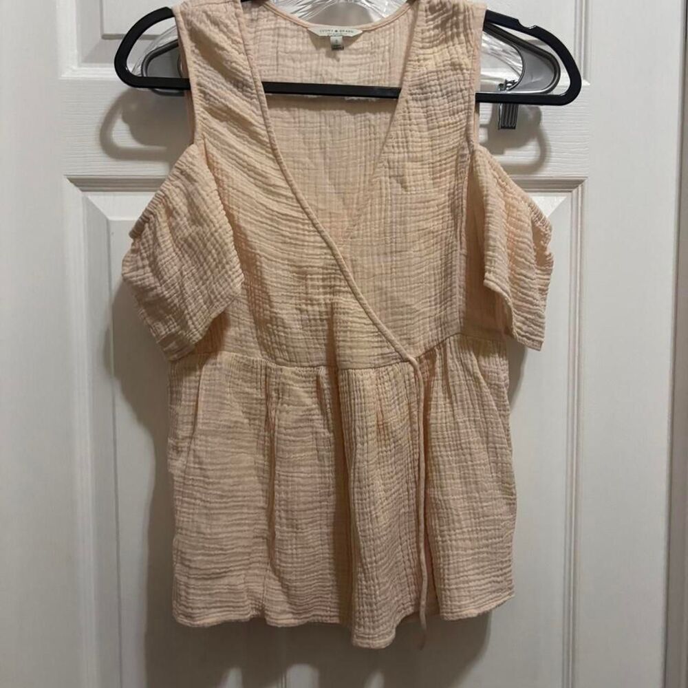 Lucky-brand Women's Cream and Tan Blouse